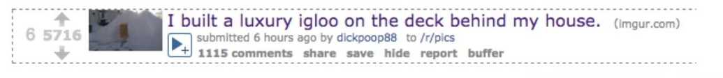 Reddit headline